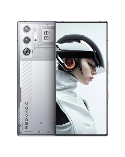 REDMAGIC 9 Pro 120Hz Gaming Handy, 5G Android Smartphone, 16GB RAM+512GB ROM, Snapdragon 8 Gen 3, 6.8" AMOLED Full Bildschirm, FHD+ Gaming Telefon, 50MP Kamera, 80W Ladegerät, Dual-SIM Silber von REDMAGIC