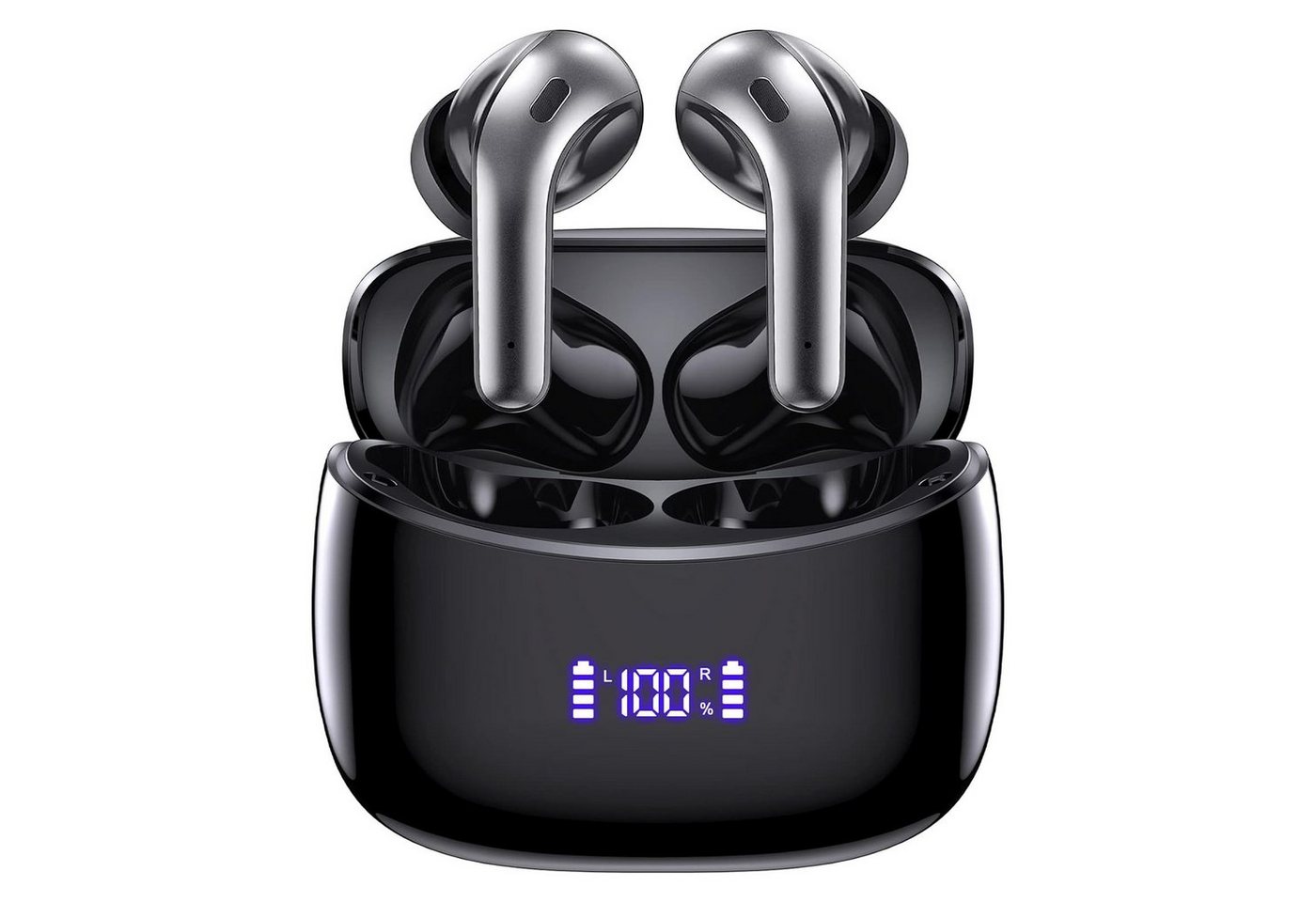 REDOM Wireless Kopfhörer Headset Ohrhörer Earbuds Bluetooth HiFi Stereo Bluetooth-Kopfhörer (Lärmreduzierung, Bluetooth 5.3, Touch, Wasserdicht, Ladeetui mit LED Anzeige, Kabellos, Geräuschisolierung) von REDOM