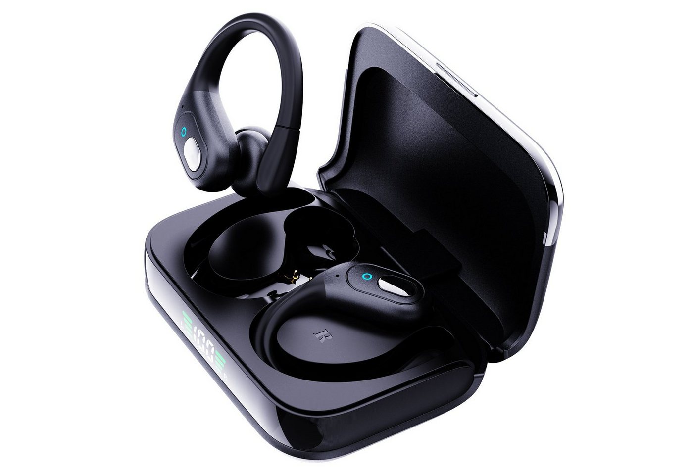 REDOM Wireless Kopfhörer Headset Ohrhörer Earbuds Bluetooth HiFi Stereo Bluetooth-Kopfhörer (Lärmreduzierung, Siri, Bluetooth 5.3, Ladeetui mit LED Anzeige, Touch, Wasserdicht, Kabellos, Geräuschisolierung) von REDOM