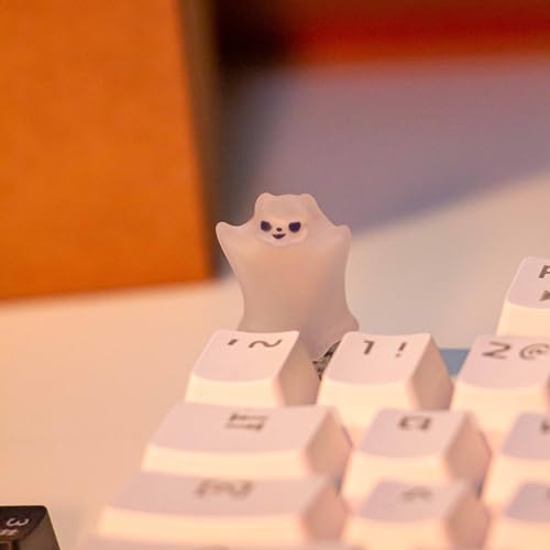 REDQIN Artisan Tastenkappen – Niedlicher Geist leuchtet durch Harz-Tastenkappen, benutzerdefinierte Escape, handgefertigte Tastenkappe für mechanische Tastatur-Tastenkappen (Ghost King, durchscheinend von REDQIN