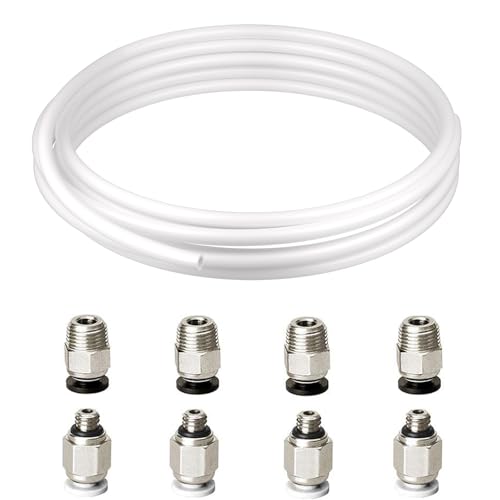 Redrex, PTFE-Schlauch (2 m), Innendurchmesser 2 mm, Außendurchmesser 4 mm, mit 2 PC4-M6-Pneumatik-Anschlüssen für RepRap-3D-Drucker, 1,75 mm Bowdenzug-Hotend von Redrex