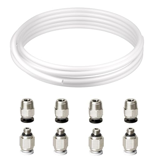 Redrex 1 Stück 2m PTFE-Schlauch 3D-Drucker ID2mm OD4mm mit 2 PC4-M6 2 PC4-M10 Pneumatik-Anschlussstücke für Reprap 3D-Drucker 1.75mm Bowden Hotend von REDREX