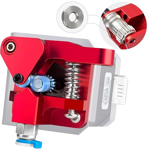 Redrex Dual Gear Extruder Ender 3 Metal Drive Feeder Upgrade für Ender 3 V2,Ender 3 Pro,Ender 3 Neo Series,Ender 5 Series,CR10,Voxelab Aquila 3D-Drucker (Motorwelle >21.5mm) TPU Supported von REDREX