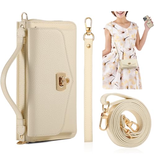 REEGINCH Crossbody-Schutzhülle für iPhone 16 Pro Max, magnetisch, abnehmbar, PU-Leder, mit RFID-blockierendem Kartenhalter, Handgelenkspiegel, Klapp-Reißverschluss, Schultertasche, Clutch für Damen, REEGINCH Crossbody-Schutzhülle für iPhone 16 Pro Max, magnetisch, abnehmbar, PU-Leder, mit RFID-blockierendem Kartenhalter, Handgelenkspiegel, Klapp-Reißverschluss, Schultertasche, Clutch für Damen, von REEGINCH