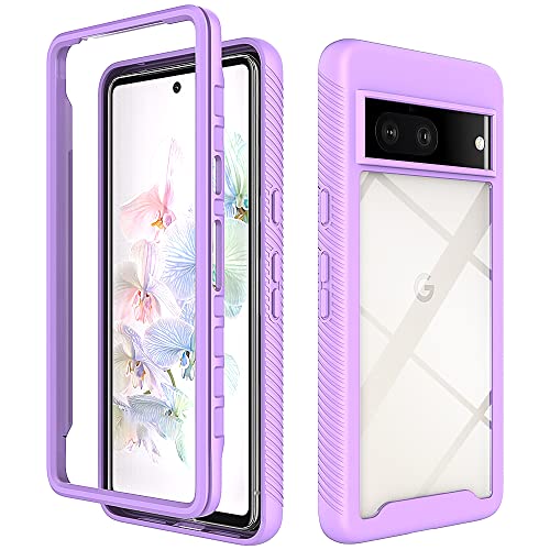 REEKIL Google Pixel 7 Hülle, 360° Grad vollschutz Stoßfest Handyhülle Transparent Robust Bumper Case Handyhülle für Google Pixel 7 Helles Lila von REEKIL