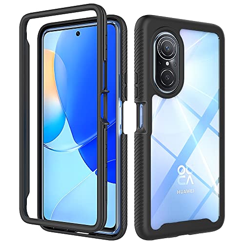 REEKIL Huawei nova 9 SE Hülle, 360° Grad vollschutz Stoßfest Handyhülle Transparent Robust Bumper Case Handyhülle für Huawei nova 9 SE Schwarz von REEKIL