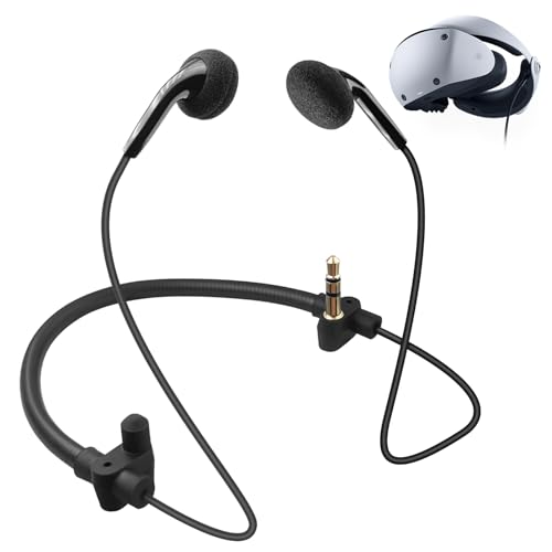 REEYEAR PSVR2 Ersatz-Ohrhörer, 3D-Audio, Kristall-Sound, Geräuschunterdrückung, Gaming-Headsets, passend für Playstation VR 2, Schwarz von REEYEAR