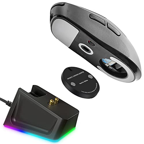 Upgraded Charging Dock mit RGB-Anzeige kompatibel mit Logitech G Pro x Superlight Wireless Gaming Mouse, 1.5Mtr USB-Ladekabel Stand passt für Logitech G Pro G502/G703/G903 Lightspeed Game Mäuse von REEYEAR