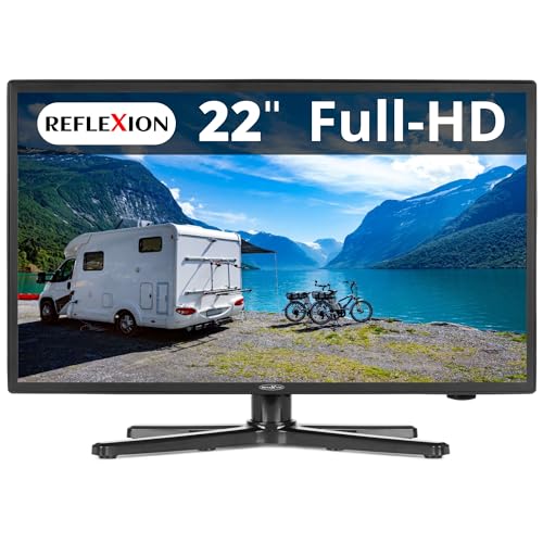 REFLEXION Camping Fernseher 22 Zoll, LED 1080p, Bluetooth, USB, HDMI, großer Blickwinkel LEDW220+ von REFLEXION