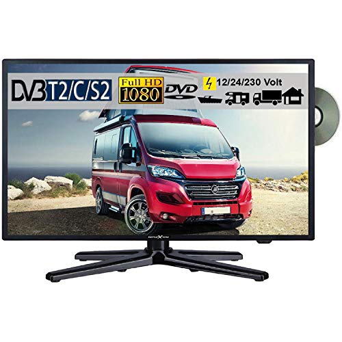 REFLEXION LDDW22 LED Fernseher 21.6 Zoll 56cm SAT TV DVB-S2/C/T2 DVD 12/230 Volt von REFLEXION