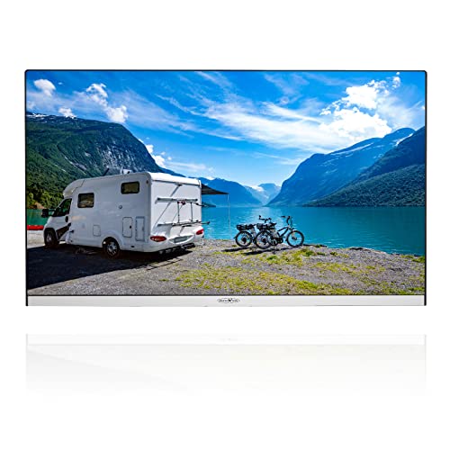 REFLEXION LEDX22I+ Android Smart LED Fernseher, 55 cm/22 Zoll, Rahmenloser Camping/Boot/LKW TV, Slimline, 12/24/230 Volt, Full HD, Triple Tuner, Bluetooth, WLAN, Schwarz/Silber von REFLEXION