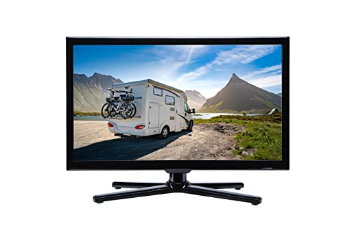 REFLEXION_TV LED2223 | LED-Fernseher | 22 Zoll | für Wohnmobile, Wohnwagen oder LKW | 12V KFZ-Adapter | Full-HD Auflösung | HDMI, USB | erschütterungsfest, schwarz [Energieklasse F], VESA kompatibel von REFLEXION