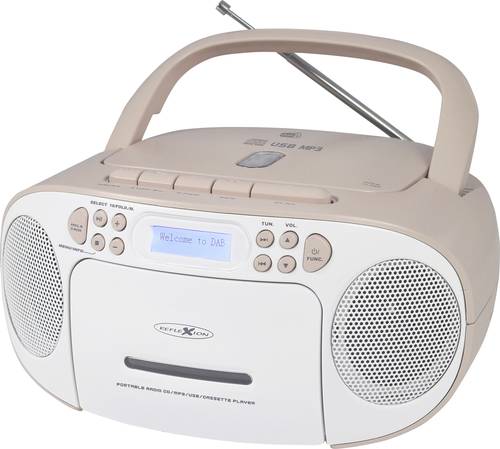 Reflexion CD-Radio DAB+, DAB, UKW AUX, CD, Kassette, USB Weiß, Pink von REFLEXION