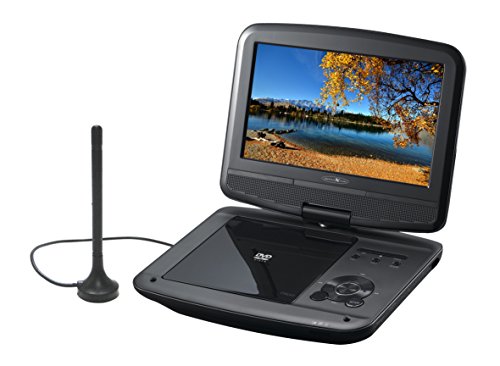 Reflexion DVD9017 Tragbarer 22,9 cm (9 Zoll) DVD-Player mit DVB-T2 HD Tuner, Fernbedienung, 12V Kfz Adapter, HDMI, USB, SD, schwarz [Energieklasse a] von REFLEXION