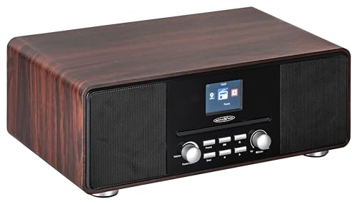 Reflexion HRA19DAB DAB-Radio mit CD-Player und Radiowecker (UKW, DAB, DAB+, Bluetooth, AUX-Eingang, Kopfhöreranschluss, Fernbedienung), holzfarben von REFLEXION