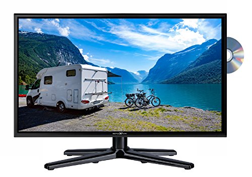 Reflexion LDDW-24 Wide-Screen LED-Fernseher (24 Zoll) für Wohnmobile mit DVB-T2 HD, DVD-Player, Triple-Tuner und 12 Volt Kfz-Adapter (12 V / 24 V, Full HD, HDMI, USB, EPG, CI+, DVB-T Antenne), schwarz von REFLEXION