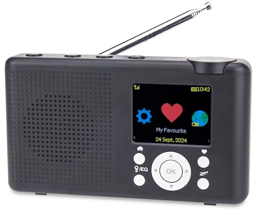 Reflexion TRA23I/GR, Tragbares Internet- Radio mit Internet- UKW- DAB-/DAB+ Radio (16 Watt) Farbdisplayanzeige, Netz- und Batteriebetrieb, 99 Senderspeicherplätze, Schwarz von REFLEXION