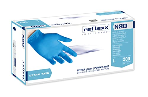 Reflexx N80B Nitrilhandschuhe, staubfrei, 3,0 (L) von REFLEXX