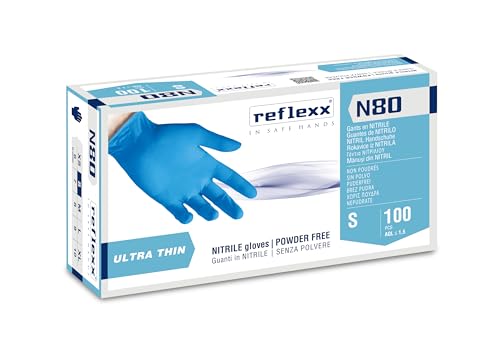 Reflexx N80B Nitrilhandschuhe, staubfrei, 3,0 g (S) von REFLEXX