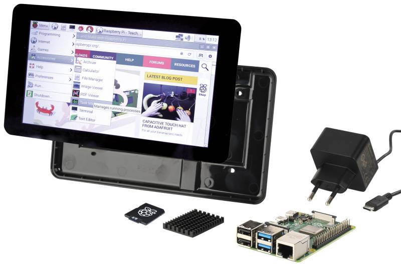 RPI4 BDL 2GB 7TD - Raspberry Pi 4 B 2GB inkl. 7'' Touch-Display & Gehäuse von REICHELT