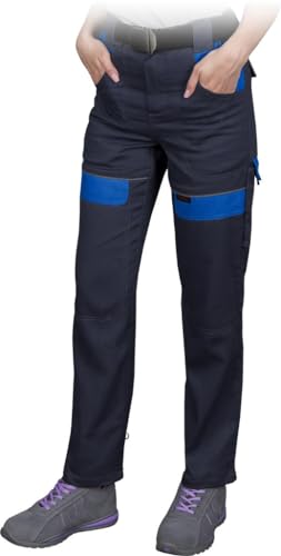 CORTON Damen-Schutzhose in Taillenlänge: 100% Baumwolle, 260 g/m², Vielseitige Taschen, Elastischer Bund, Reflektierend, Farbe: Marineblau - blau, Größe 34 von REIS