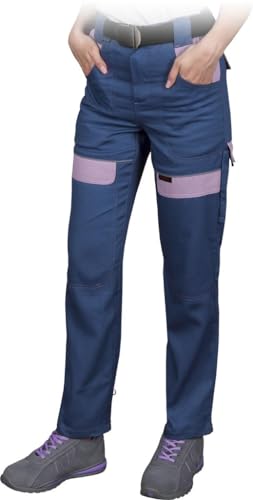 CORTON Damen-Schutzhose in Taillenlänge: 100% Baumwolle, 260 g/m², Vielseitige Taschen, Elastischer Bund, Reflektierend, Farbe: Marineblau - dunkles Heidekraut, Größe 44 von REIS