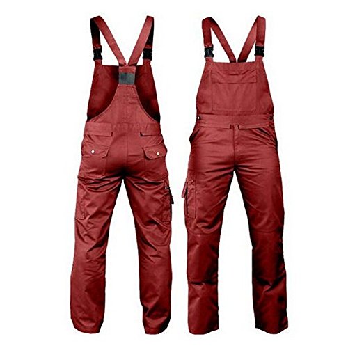 Leber & Hollman Herren Arbeits-Latzhose LH-Bister, 65 % Polyester 35 % Baumwolle 270 g/m2, mit Taschen für Knieschoner, elastischer Gummibund und regulierbare Y-Hosenträger von REIS