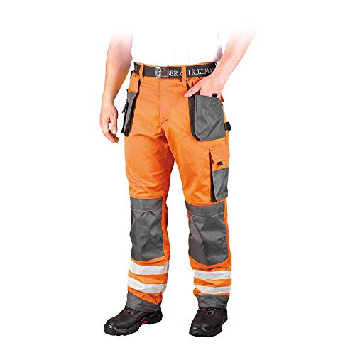 Leber & Hollman Herren Arbeitshose LH-FMNX-B, 100% Polyester 270 g/m2, Taschen für Knieschoner, reflektierende Streifen an den Hosenbeinen von LEBER & HOLLMAN