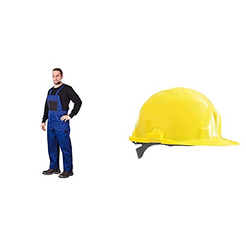 REIS Mmsnb_54 Multi Master Schutzlatzhose, blauschwarz, 54 Größe & KASPE_Y Schutzhelm, Gelb, 54-62 Größe von REIS