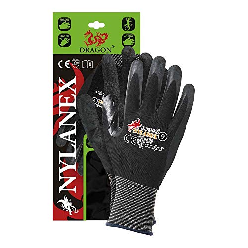 Reis NYLANEX7 Dragon Schutzhandschuhe, Schwarz-Schwar, 7 Größe, 12 Stück Reis NYLANEX7 Dragon Schutzhandschuhe, Schwarz-Schwar, 7 Größe, 12 Stück von REIS