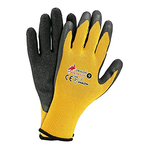 Reis RDRBY8 Dragon Schutzhandschuhe, Schwarz-Gelb, 8 Größe, 12 Stück Reis RDRBY8 Dragon Schutzhandschuhe, Schwarz-Gelb, 8 Größe, 12 Stück von REIS