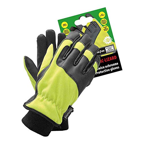 Reis RMC-LIZARD_L Mechanics Gloves Schutzhandschuhe, Gelb-Schwarz, L Größe, 12 Stück von REIS