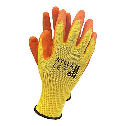 Reis RTELA_YP7 Schutzhandschuhe, Gelb-Orange, 7 Größe, 12 Stück Reis RTELA_YP7 Schutzhandschuhe, Gelb-Orange, 7 Größe, 12 Stück von REIS