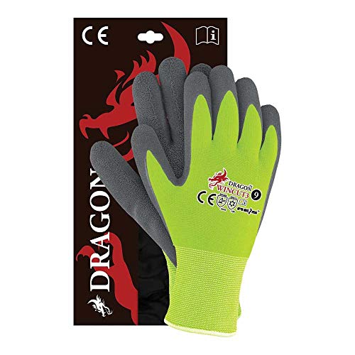 Reis WINCUT3_YS7 Dragon Schutzhandschuhe, Gelb-Grau, 7 Größe, 12 Stück von REIS