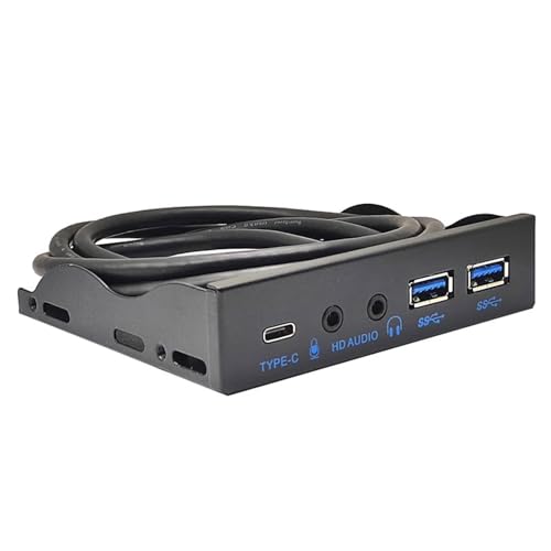 REITINGE USB 2 Port USB Frontpanel 3,5 mm Kopfhörer Mikrofon Erweiterungsadapter für Desktop 8,9 cm Schacht von REITINGE