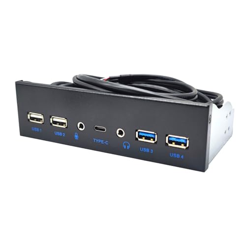 USB 3.0 Frontblende für PC USB 3.1 TypeC + 2 x USB 3.0 + 2 x USB 2.0 + 3,5 mm + Kopfhörer für 5,25 Zoll Schacht USB 3.0 Frontblende für PC USB 3.1 TypeC + 2 x USB 3.0 + 2 x USB 2.0 + 3,5 mm + Kopfhörer für 5,25 Zoll Schacht von REITINGE