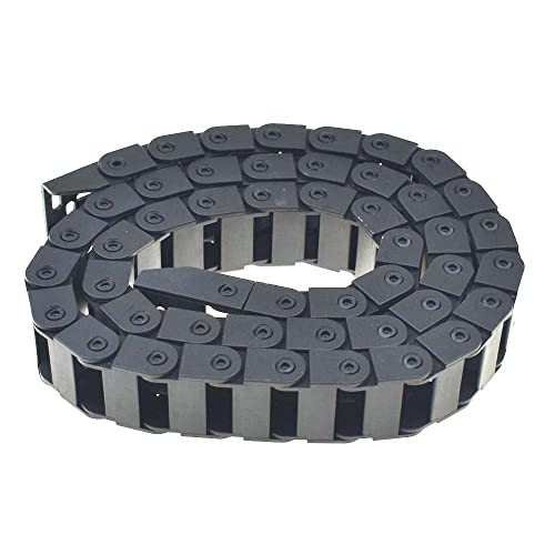RELAND SUN Schwarze Kunststoff-Kabel-Träger-Zugkette 1 m Länge für CNC, mit Endverbindern (15 x 50, halbgeschlossen) von Reland Sun