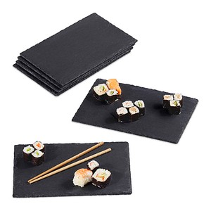 6 relaxdays Schieferplatten anthrazit 30,0 x 20,0 cm von RELAXDAYS