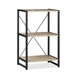 relaxdays Beistellregal braun, schwarz 50,0 x 35,0 x 80,0 cm von RELAXDAYS