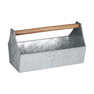 relaxdays Blumenkasten Metall silber rechteckig 36,0 x 20,0 cm von RELAXDAYS