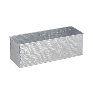 relaxdays Blumenkasten Metall silber rechteckig 40,0 x 13,5 cm von RELAXDAYS