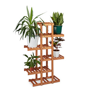 relaxdays Blumenregal Holz hellbraun rechteckig 81,0 x 125,0 cm von RELAXDAYS