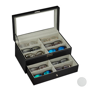 relaxdays Brillenbox schwarz 33,5 x 19,5 x 15,5 cm von RELAXDAYS