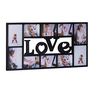 relaxdays  Collage-Bilderrahmen LOVE schwarz 72,0 x 36,5 cm von RELAXDAYS