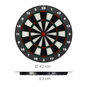 relaxdays Dartscheibe mit Darts schwarz von RELAXDAYS