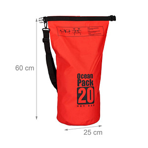 relaxdays Dry Bag Ocean Pack LKW-Plane rot 20,0 l von RELAXDAYS