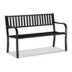 relaxdays Gartenbank 10026117_0 schwarz Metall 127,5 cm von RELAXDAYS