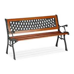 relaxdays Gartenbank 10036066_0 rotbraun/schwarz Metall 125,0 cm von RELAXDAYS