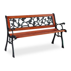 relaxdays Gartenbank 10036070_0 rotbraun/schwarz Metall 125,0 cm von RELAXDAYS