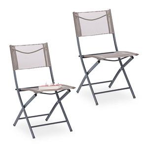 relaxdays Gartenstühle grau, 2 St. von RELAXDAYS